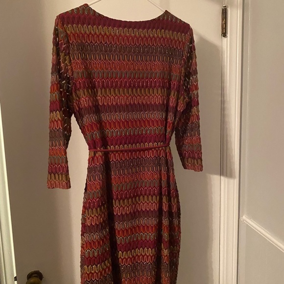 Brand:   Studio One New York, multi color Size 14, 3/4 sleeve knit sweater dress - Picture 2 of 3